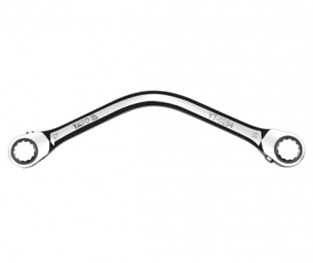 Izliekta C-veida sprūdrata atslēga, ar reversu, 72 zobi 12×15 mm (YT-0284)