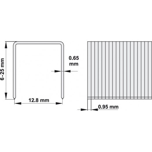 Skavas skavotājam 25/12,8 mm x 1000 gab (YT-0932)