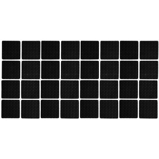 Pašlīmējošie mēbeļu paliktņi melni 18x18mm 32gab. (74895)