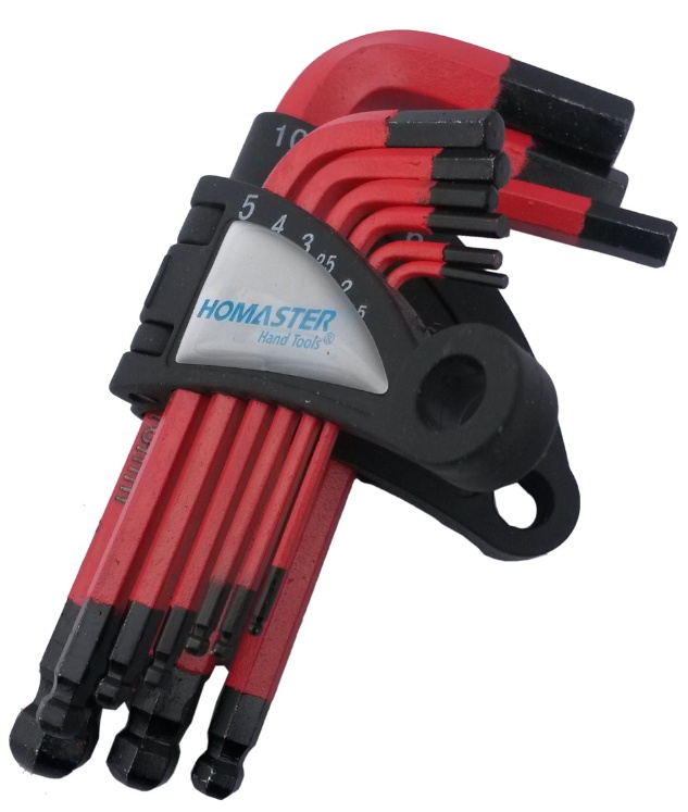 Sešstūra uzgriežņu atslēgu komplekts 1,5-10mm Cr-V, 9gab. (YJHK-710S)