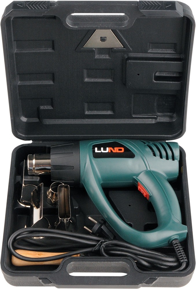 Tehniski apsildāms matu žāvētājs/pūtējs ar piederumiem 70~550°c 2000W (79325)