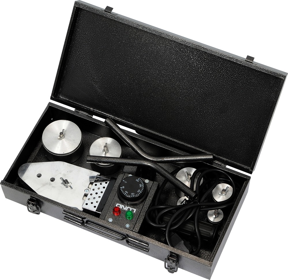 Plastmasas cauruļu metināšanas iekārta | 0-300°C | ar komplektu (78911)