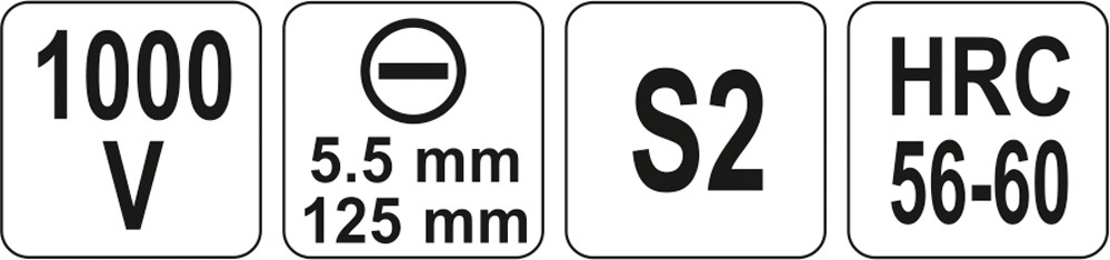 Izolēts skrūvgriezis elektriķim | 1000V | 5,5 x 125 mm (YT-2818)