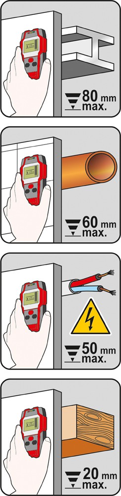 Metāla, slēptā koka profila detektors un zem ģipša vadu meklētājs (YT-73131) - Image 17