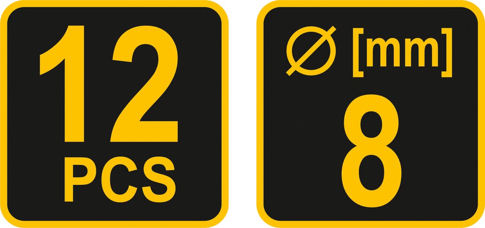 Koka frēzes uzgaļu komplekts | Ø 8 mm | 12 gab. (22550) - Image 9
