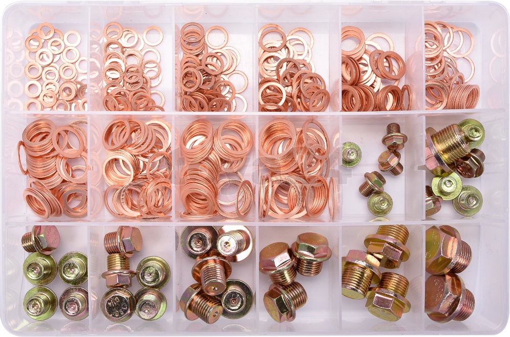 Kartera eļļas iztukšošanas aizbāznis un vara blīvju komplekts | 534 gab (YT-06864)