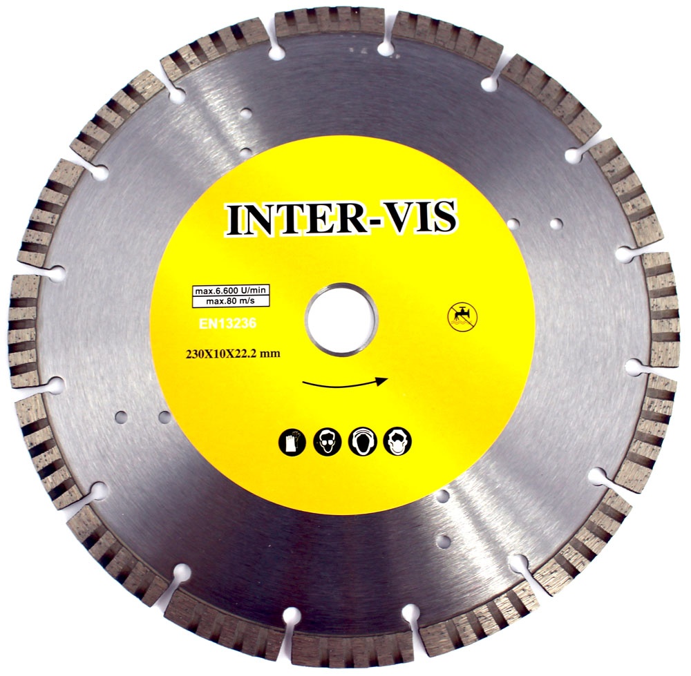 Dimanta griešanas disks 230mm X 10X22.2X2.6, segments/turbo (ST0230)