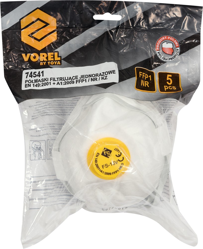 Elpošanas standarts EN 149: 2001.FFP1, 5vnt (74541)