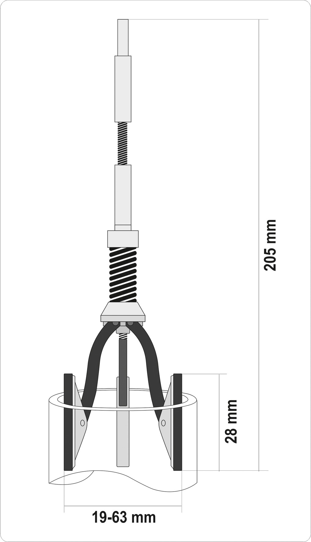 Cilindra skruberis (Hone) 3 kāju | Ø 19–63 mm (YT-05810)