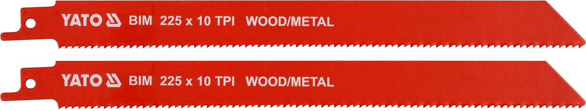 Zāģu asmeņi bīdāmiem slīpzāģiem | metālam | BIM 225 mm 10TPI 2 gab. (YT-33933)
