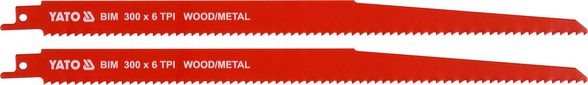 Zāģu asmeņi bīdāmiem slīpzāģiem | metālam | BIM 300 mm 6TPI 2 gab. (YT-33935)