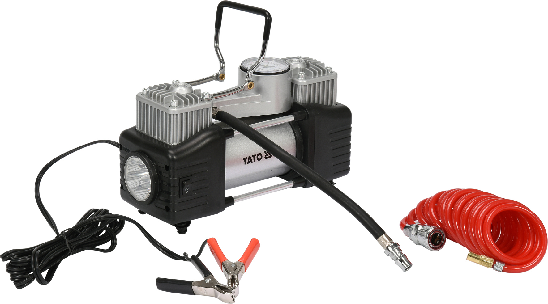 Auto kompresors | 2 cilindri | LED lampa | 12 V/250 W (YT-73462)