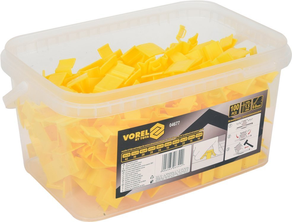 Flīžu izlīdzināšanas klipi | 6-9 mm | 100 vnt. (04677)