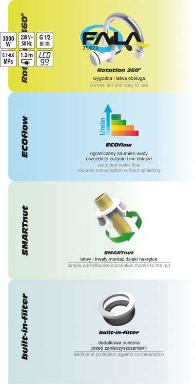 Elektriskais ūdens sildītājs/krāns ar dušu | LCD | BOILER-3 (75923) - Image 4