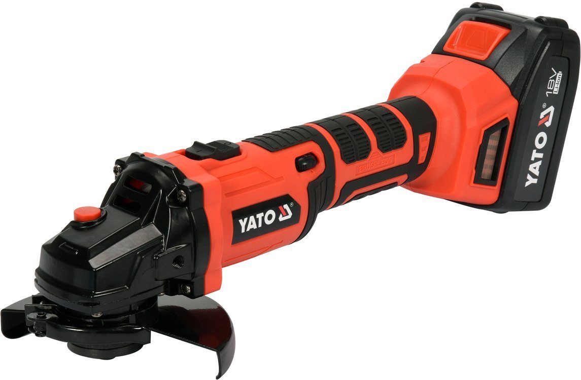 Akumulatora leņķa slīpmašīna | bez suku | 3 Ah | 125 mm | 18 V (YT-82829)