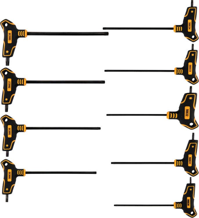L tipa skrūvgriežu komplekts ar rokturi | T-zvaigzne (Torx) | 9 gab (56639)