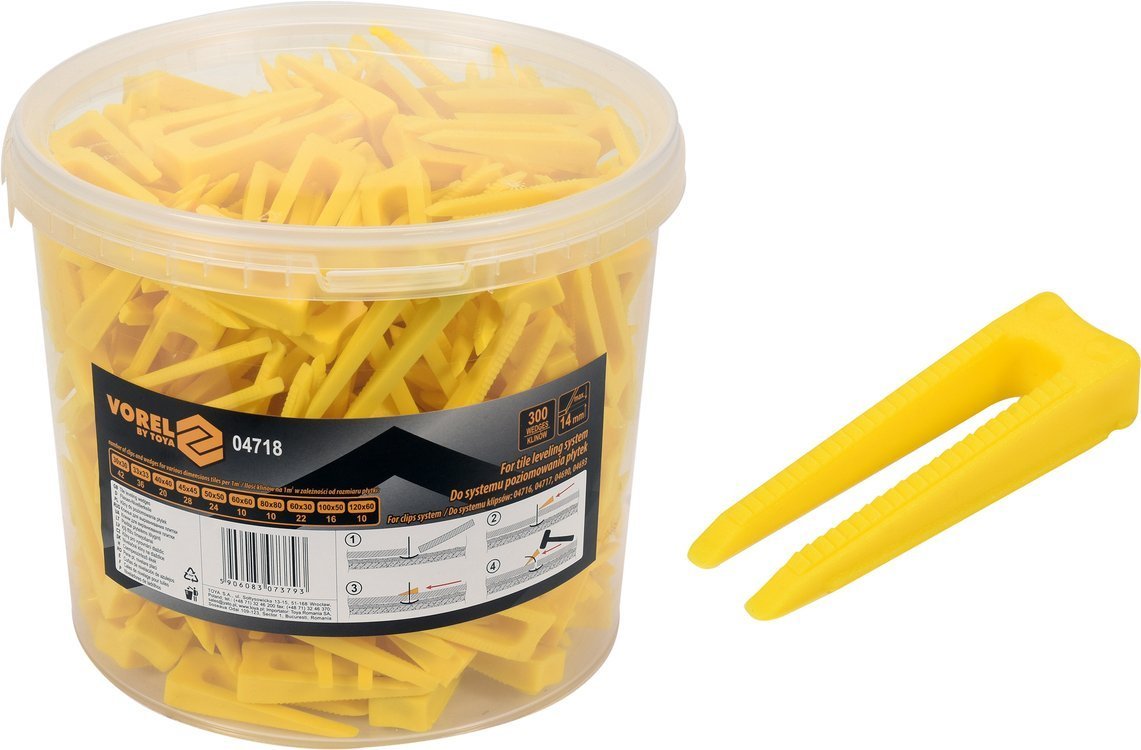Sistēma, ķīļi flīžu izlīdzināšanai 300 gab. (04718)