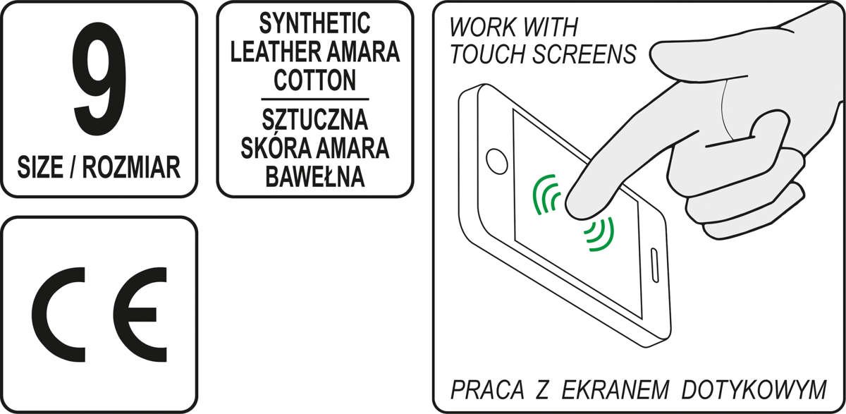 Darba apģērbs | Amara Leather | piemērots skārienekrāniem | 9. izmērs (YT-74652) - Image 10