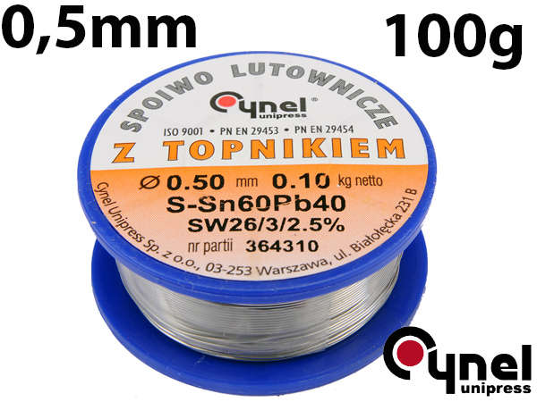 Metāla atkritumi Ø 0,50mm. 100g. plūsmā (76800)