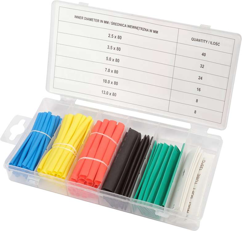 Termošļūteņu sortiments (kembris) | krāsains | 128 gab. (YT-068668)