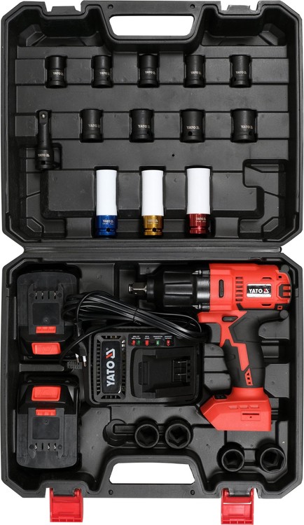 Akumulatora triecienatslēga | 700 Nm | ar galvas komplektu | Cr-Mo | 21 gab. (YT-82807)