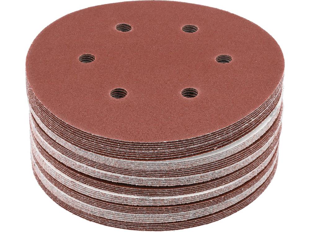 Slīpēšanas papīrs {velcro) | 6 caurumi | 150mm / P80 | 50 gab. (YT-834583)