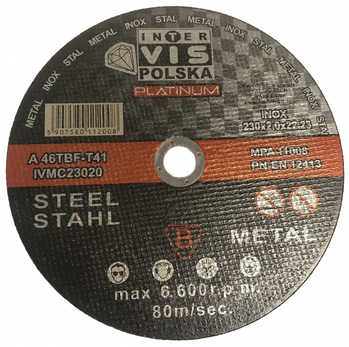 Griešanas disks metālam | 230x2x22,23 (A46TBF-23)