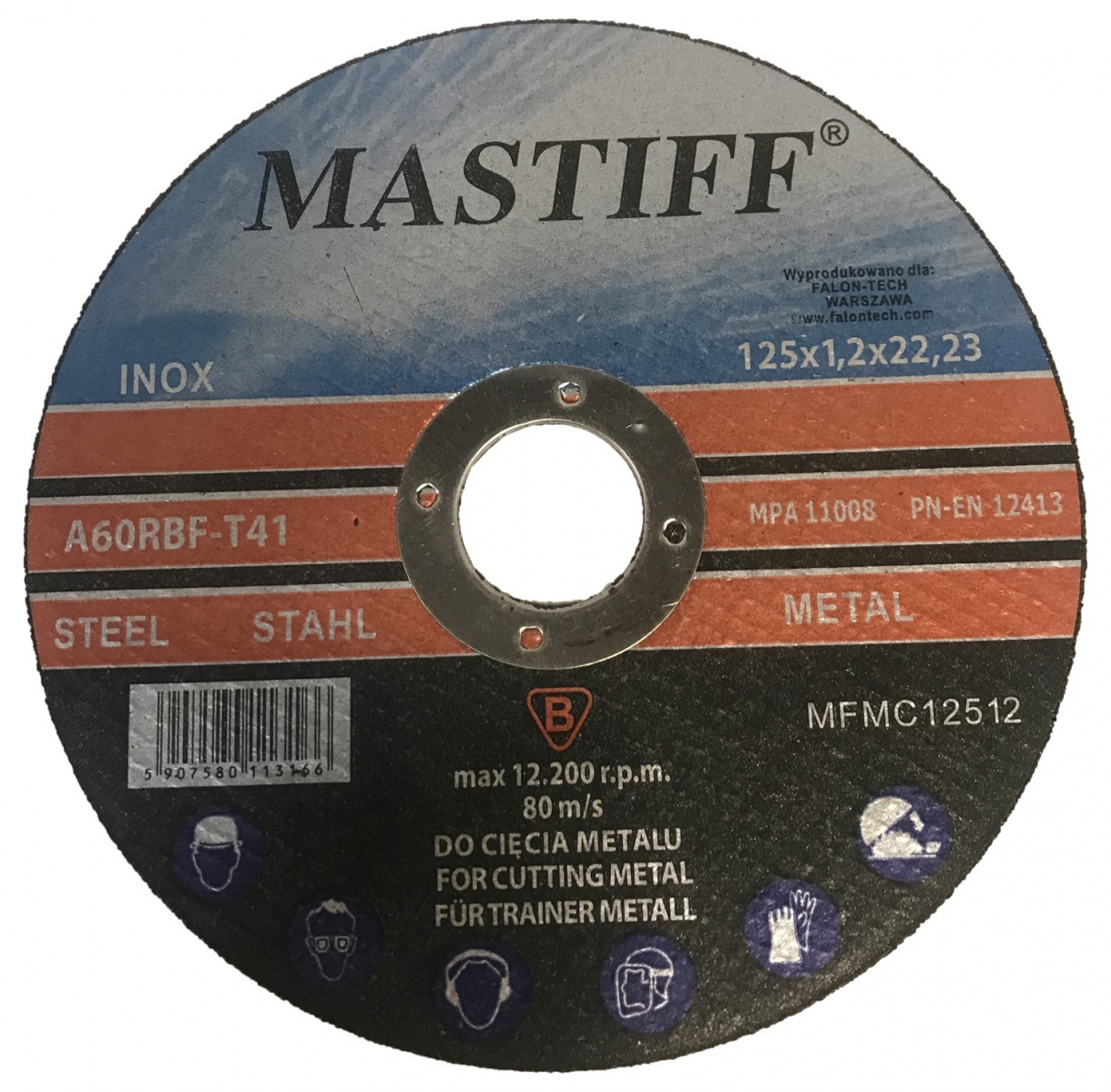 Griešanas disks metālam | 125×1.2×22,23 (A60TBF-12)