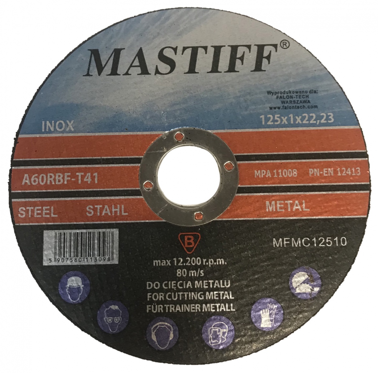 Griešanas disks metālam | 125×1.0x22,23 (A60TBF-10)