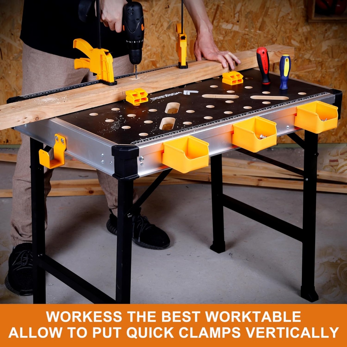 Pārnēsājams darbgalds ar kastēm, savienotājiem un F tipa skavām (WB33C) - Image 21