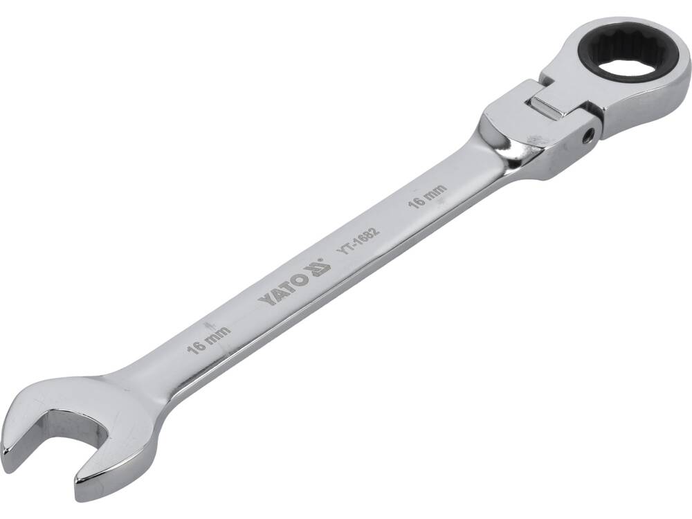 Sprūdrata uzgriežņu atslēga ar grozāmu galvu | 16 mm (YT-1682)