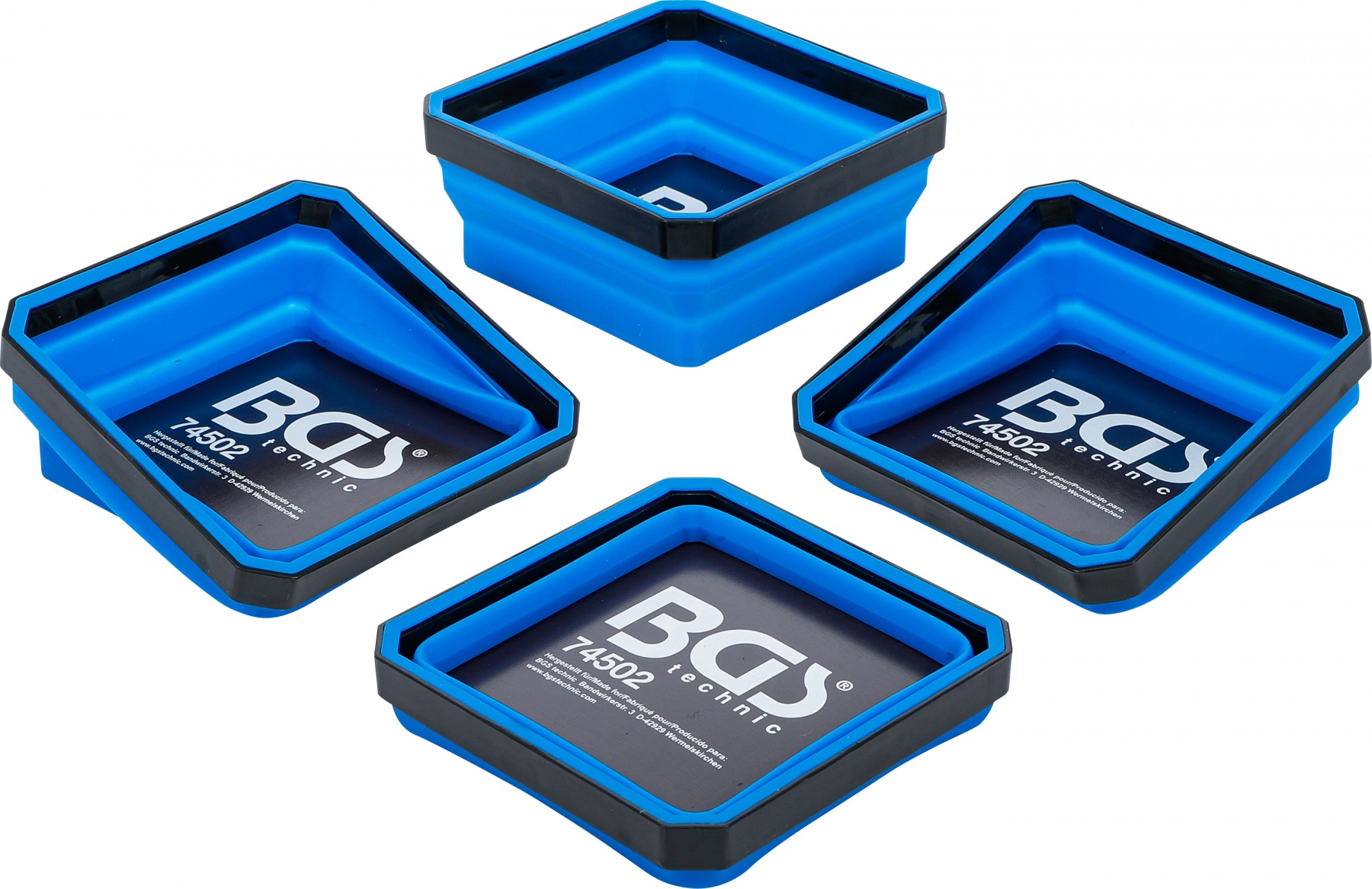 Magnētisko apvalku komplekts | Silikons | salokāms | 115 x 115 x 50 mm | 4 gab. (74502B)