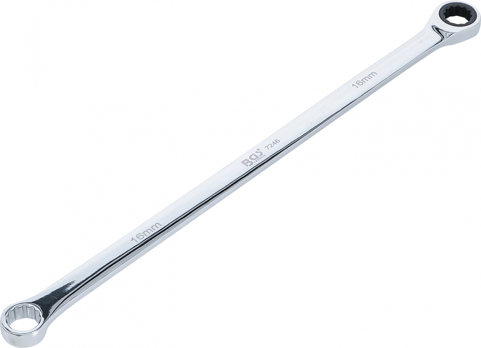 Sprūdratas gredzena uzgriežņu atslēga un gredzena atslēga | īpaši garš | 16 mm (7246)