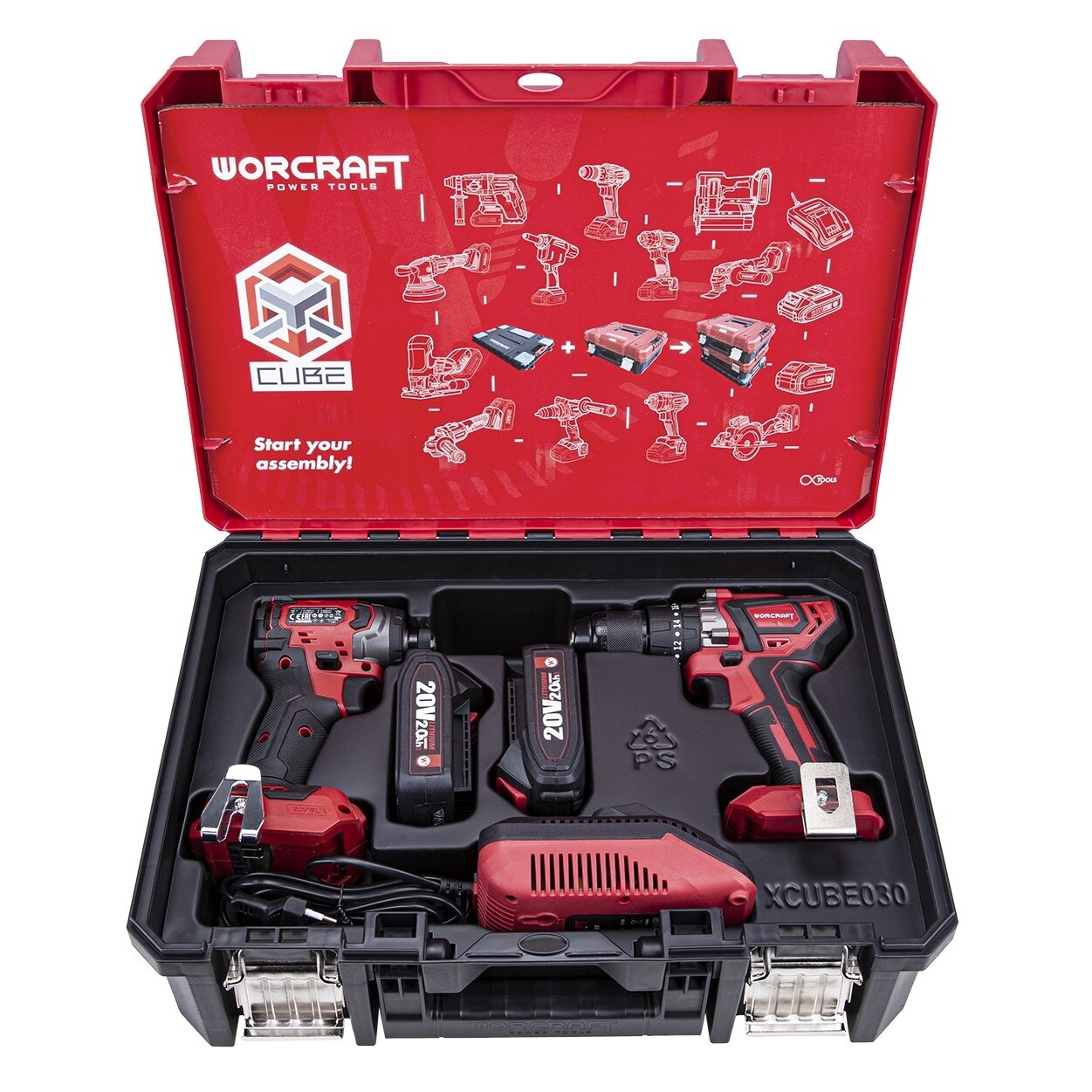 Litija jonu trieciena akumulatora driilu un triecienskrūvgriežu komplekts (BMC)