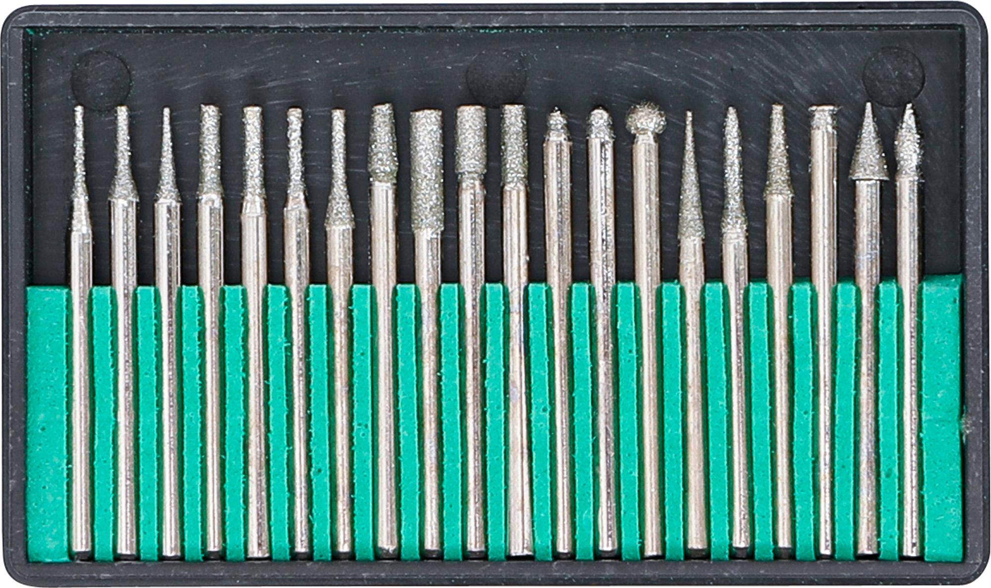 Dimanta slīpēšanas un frēzēšanas urbji | 20 gab. (1607)