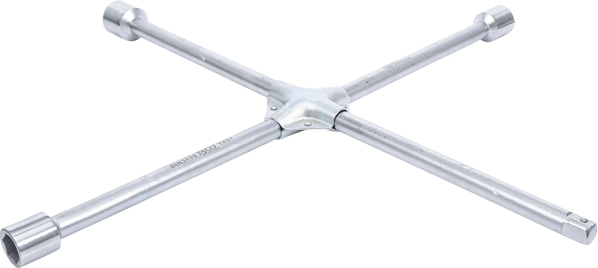 Četru virzienu riteņu atslēga kravas automašīnām | krusts | 24 x 27 x 32 x 20 mm (3/4 collas) (1457)