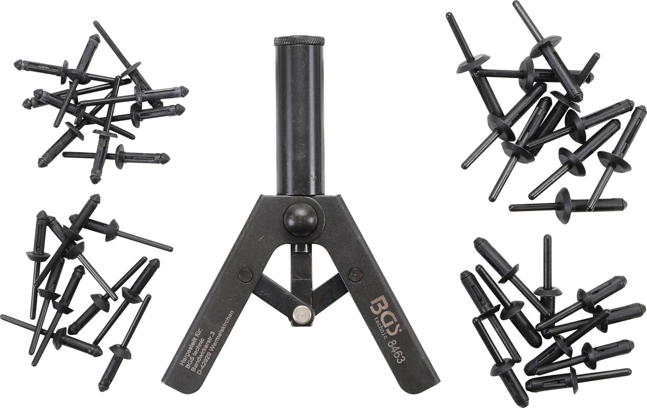 Kniežu pistole plastmasas kniedēm ar komplektu (8463)