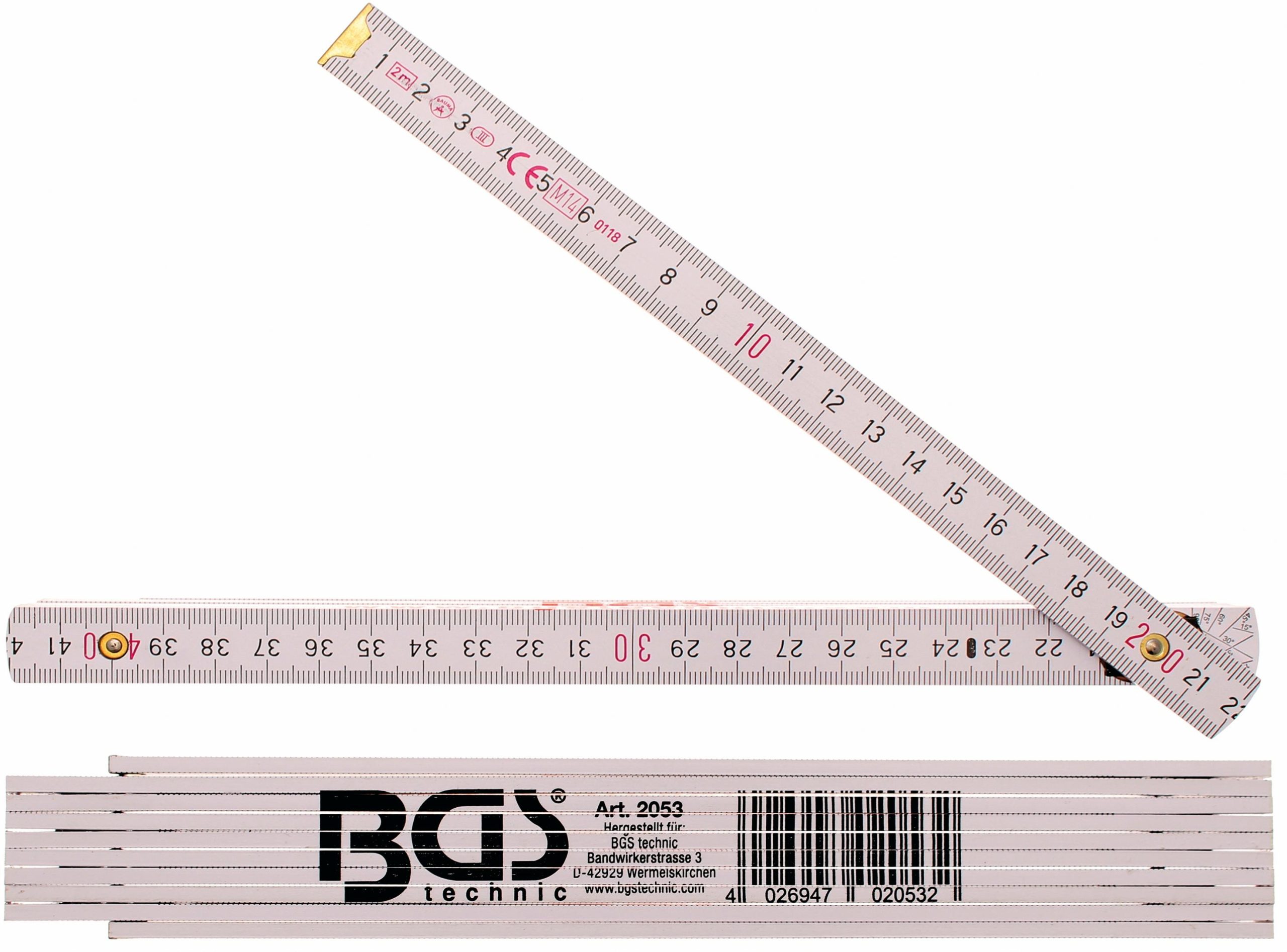 Koka saliekamais lineāls | 2 m (2053)