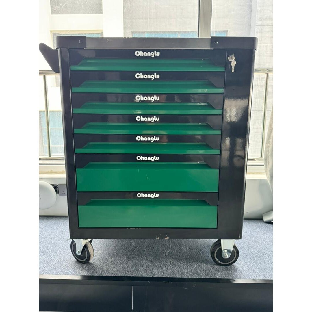 Rullīšu skapis 7 atvilktnes ar sānu durvīm - Image 6